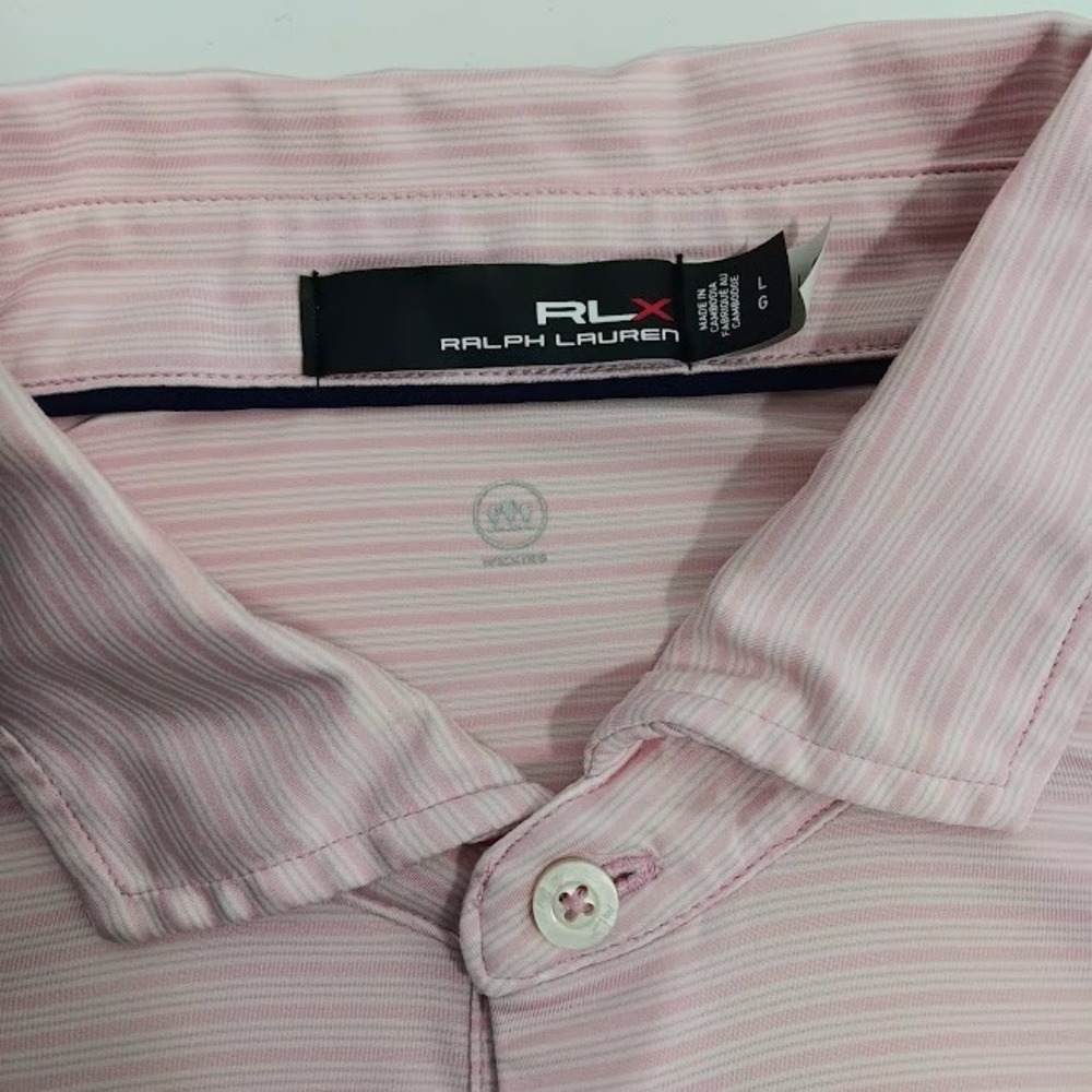 RLX Ralph Lauren Men's Light Pink Golf Polo‎ Shirt Performance Stretch Size L